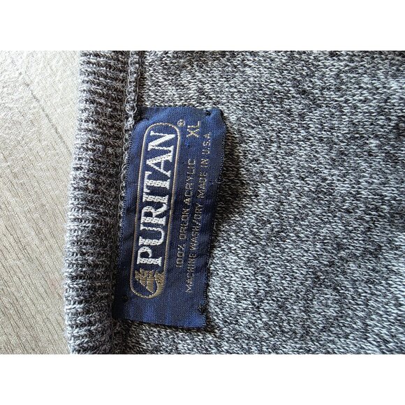 Vintage Puritan Mens V-Neck Sweater XL Gray Knit USA-Made - Picture 3 of 5